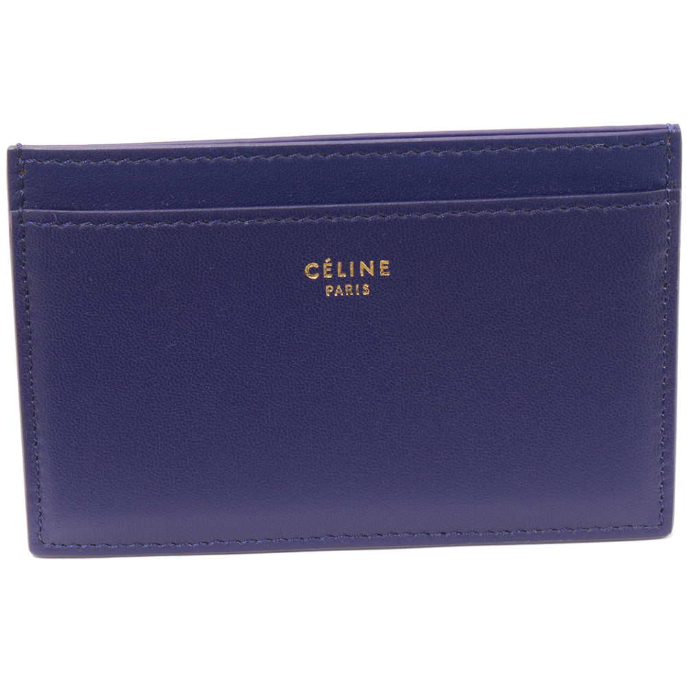 Celine Calf Card Case Indigo x Tan