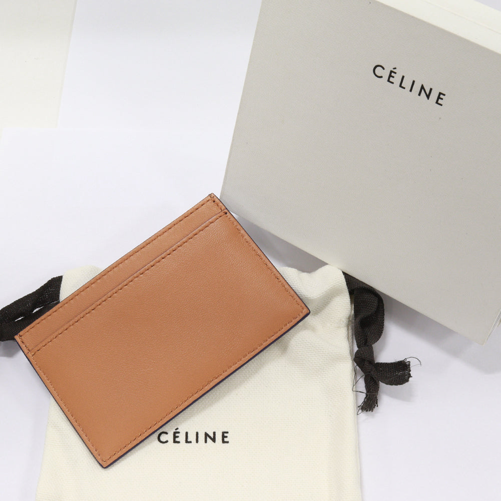 Celine Calf Card Case Indigo x Tan in Pristine Condition