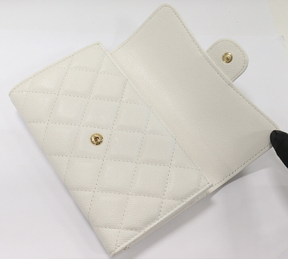 Chanel Caviar Skin Bifold Wallet Matelasse Medium Classic Flap AP0232 in Pristine Condition