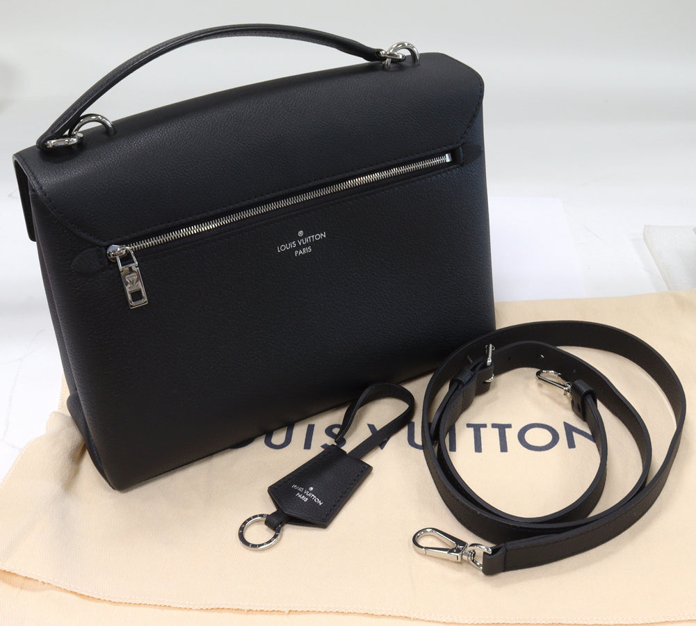 Louis Vuitton Mylockme Noir Leather Bag M54849 in Great Condition