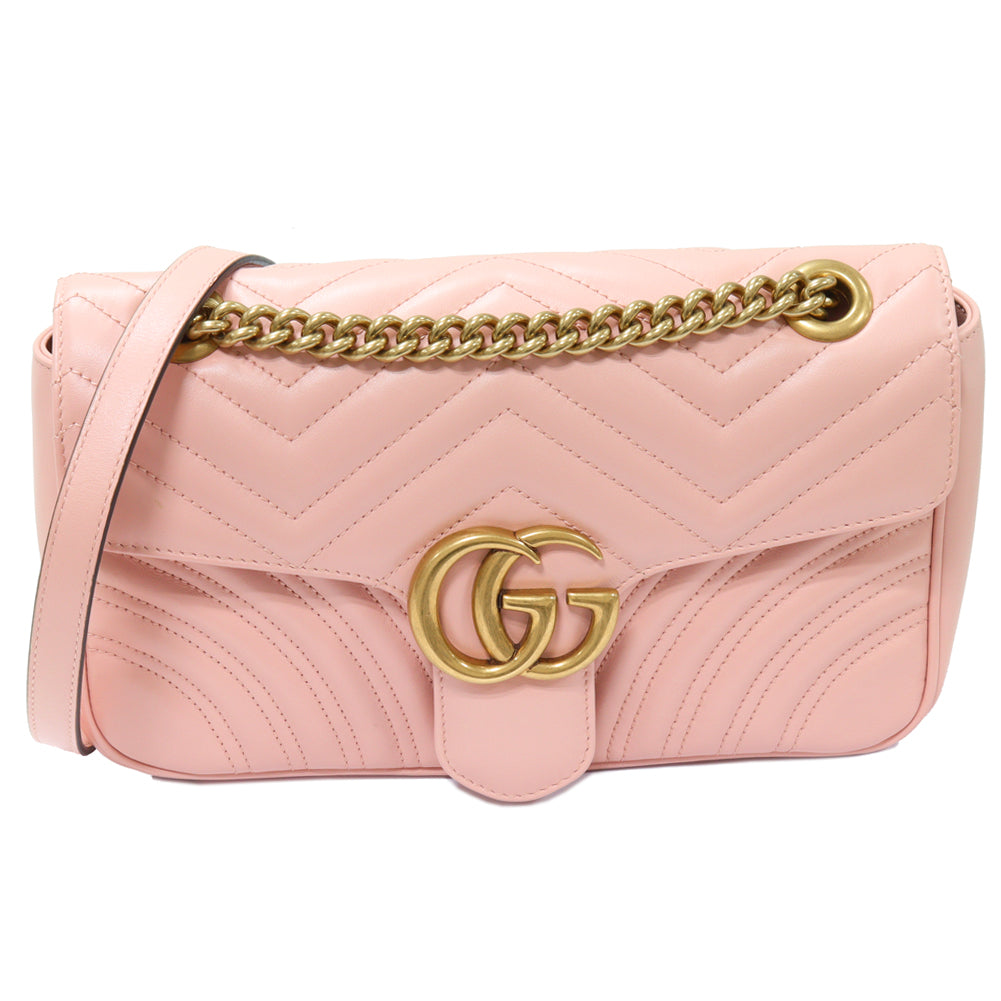 Gucci GG Marmont Quilted Shoulder Bag Pink