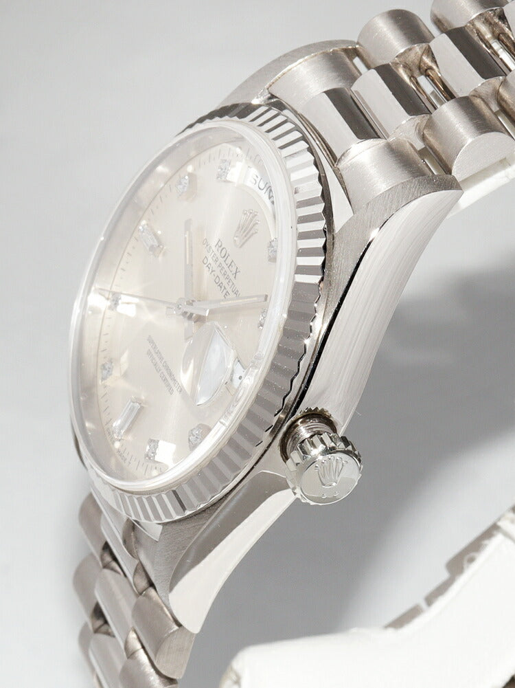 Rolex Day-Date 18239A White Gold Diamond Watch