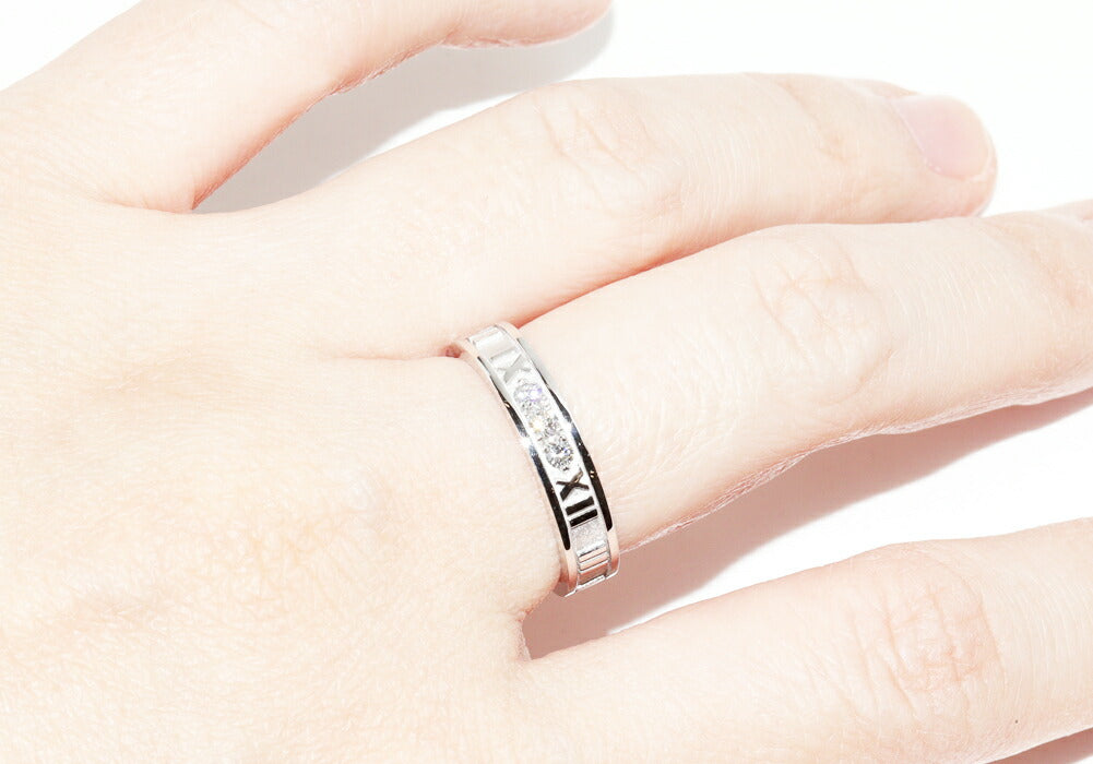 Tiffany & Co Atlas Narrow Ring K18WG Diamond