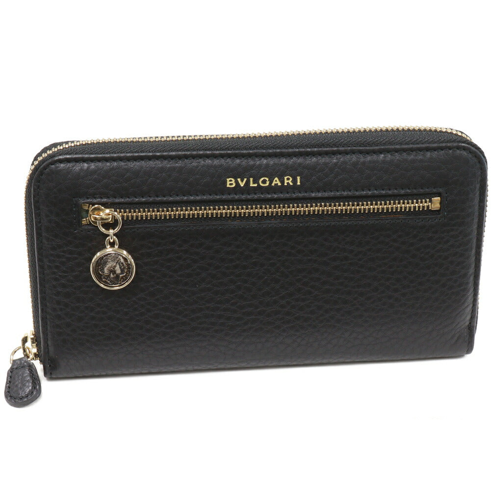 Bvlgari Black Leather Long Wallet