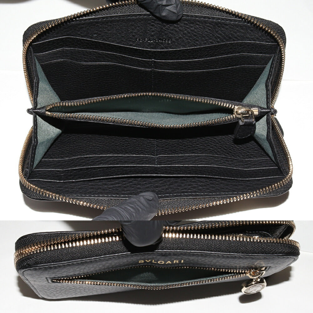 Bvlgari Black Leather Long Wallet