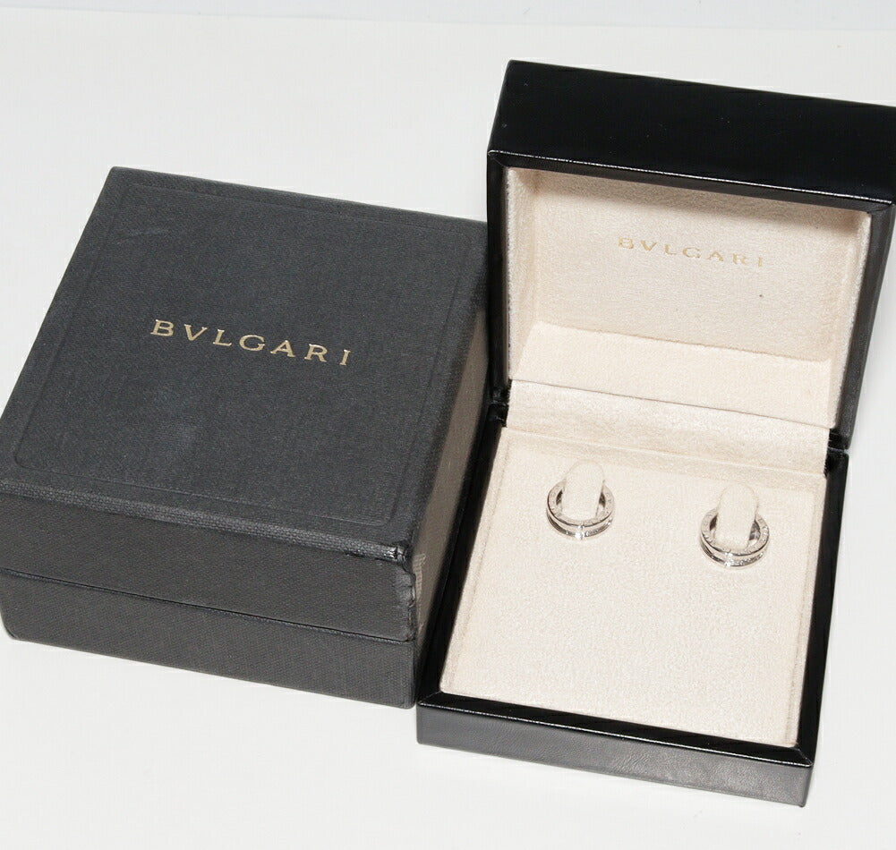 Bvlgari K18WG Diamond B.zero1 Small Hoop Earrings