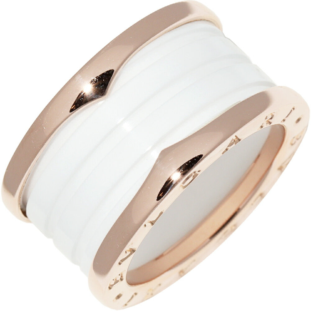 Bvlgari K18PG White Ceramic B.zero1 Ring 4 Band