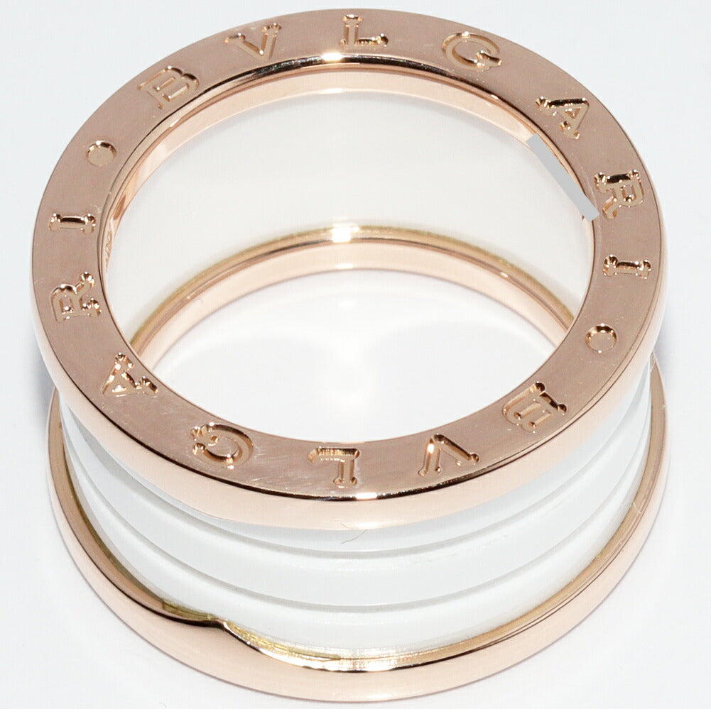 Bvlgari K18PG White Ceramic B.zero1 Ring 4 Band