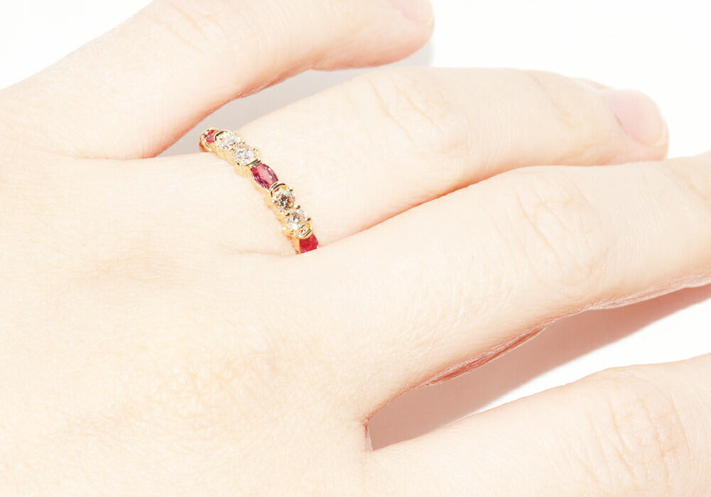 K18YG Ruby 0.30ct Diamond 0.20ct Ring