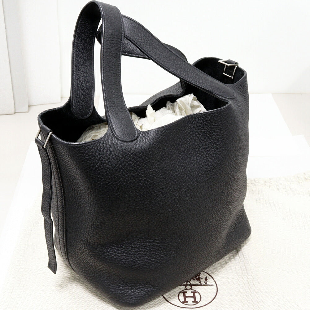 Hermes Picotin 22 MM Clemence Tote Bag Black