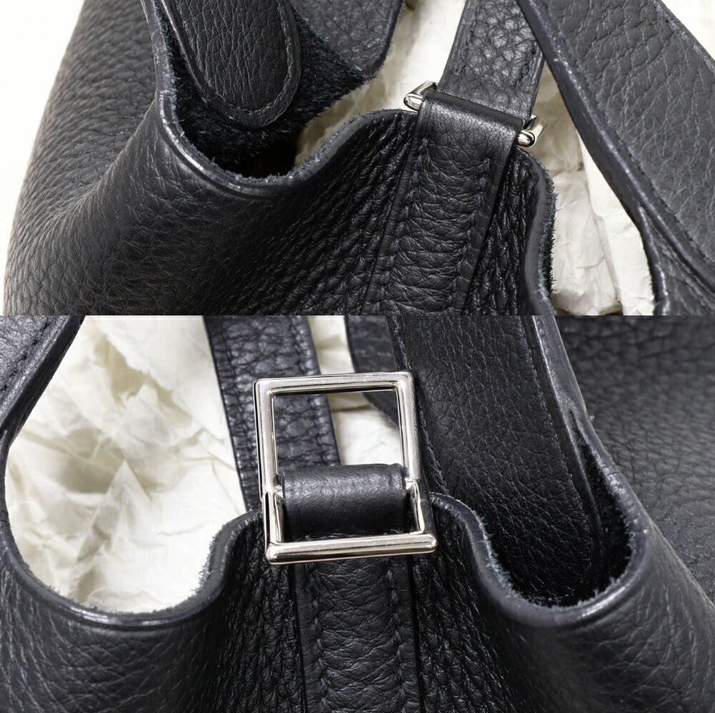 Hermes Picotin 22 MM Clemence Tote Bag Black