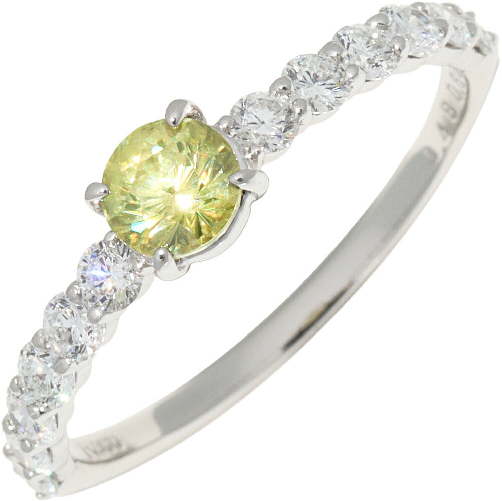 Pt900 Sphene Diamond Ring