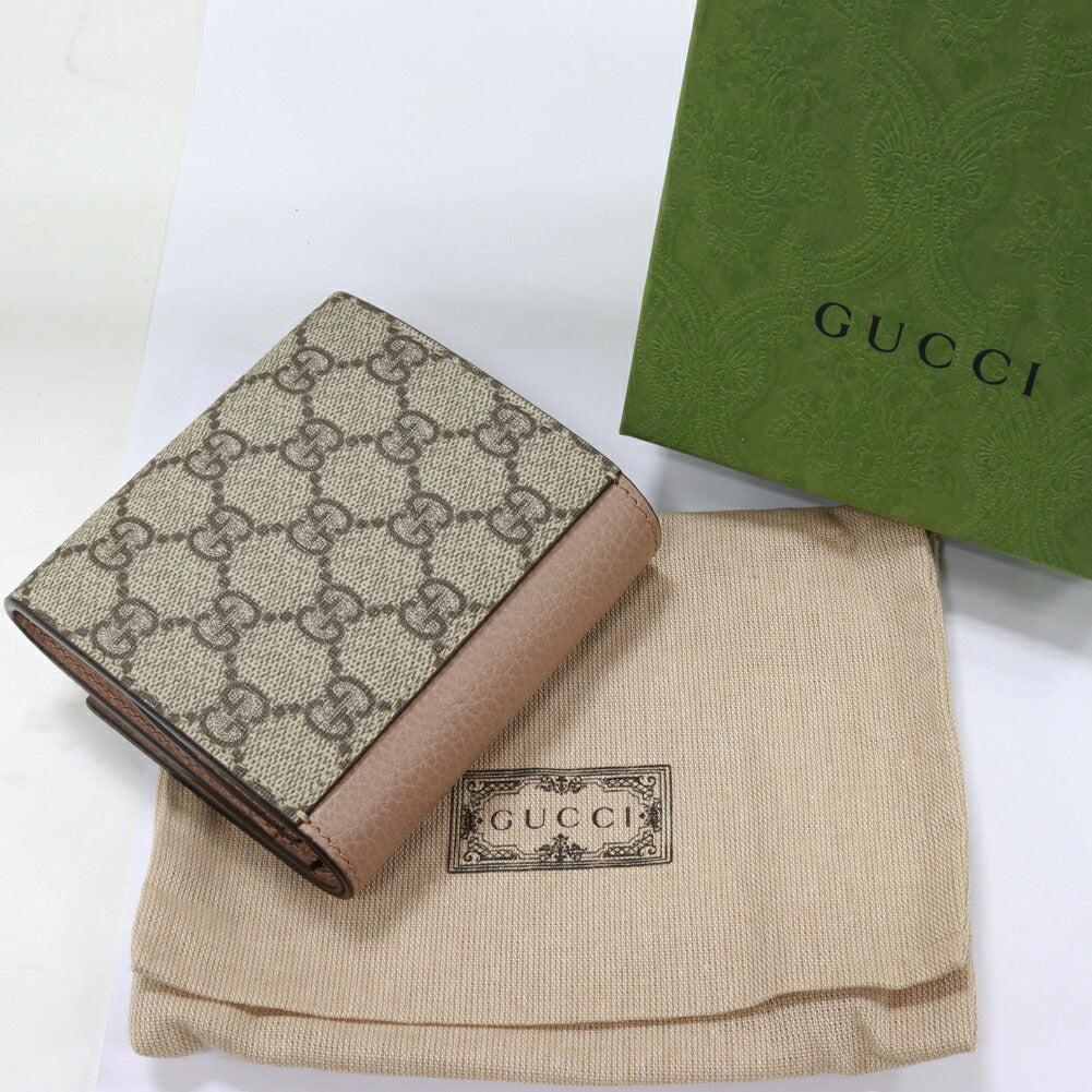 Gucci GG Supreme Bifold Wallet Dusty Pink