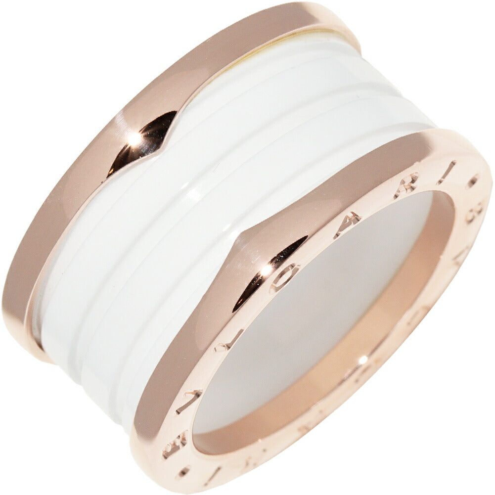 Bvlgari K18PG White Ceramic B.zero1 Ring 4 Band