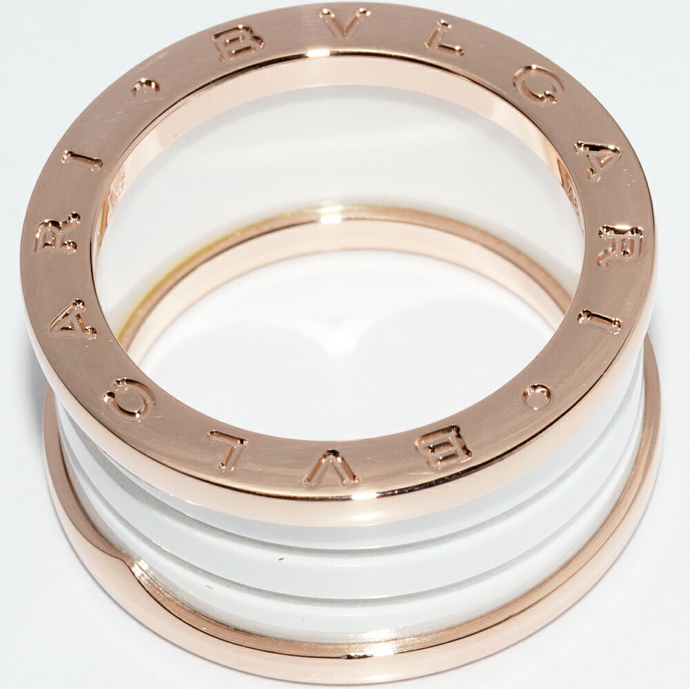 Bvlgari K18PG White Ceramic B.zero1 Ring 4 Band