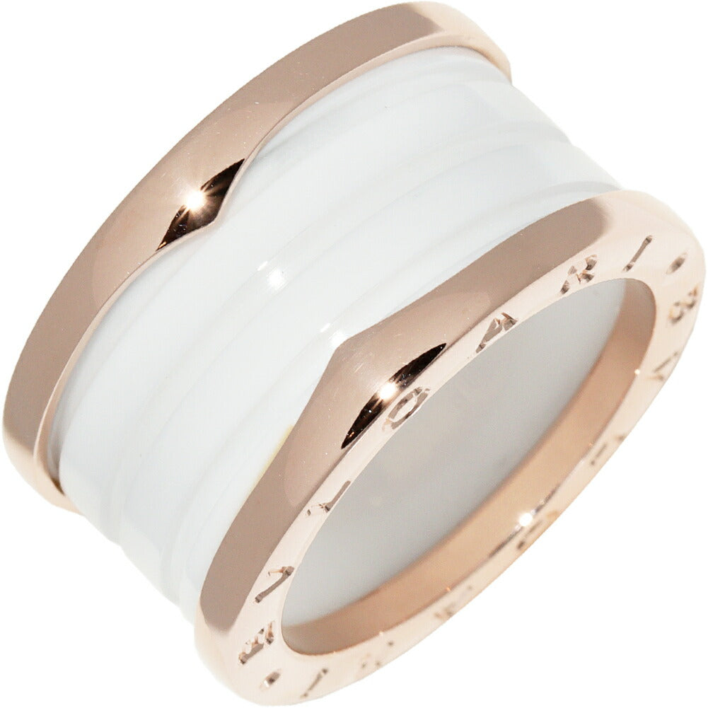 Bvlgari K18PG White Ceramic B.zero1 Ring 4 Band