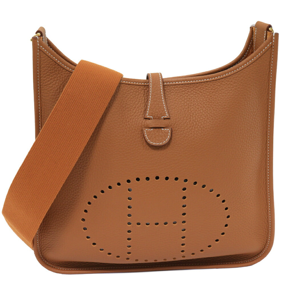 Hermes Evelyne 3PM Clemence Gold Shoulder Bag