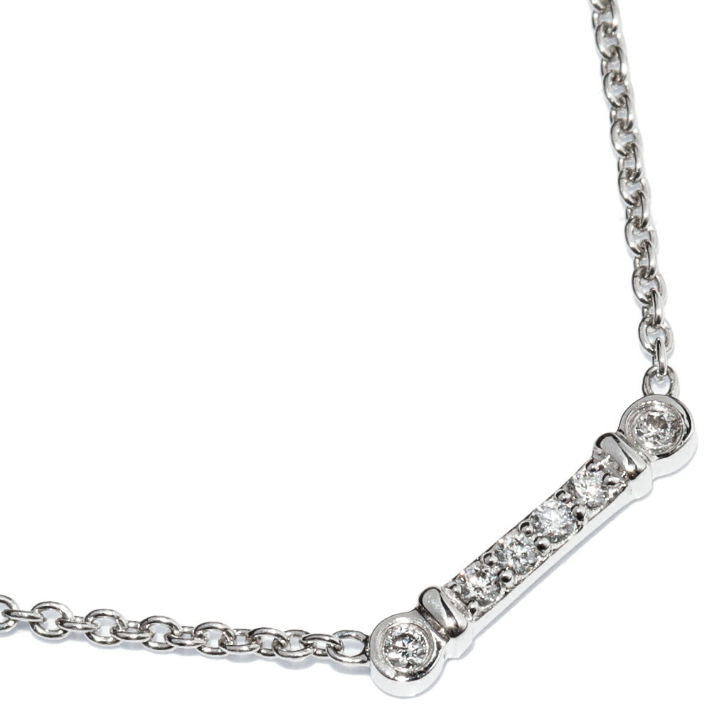 Tiffany Pt950 Diamond Fleur-de-lis Key Necklace