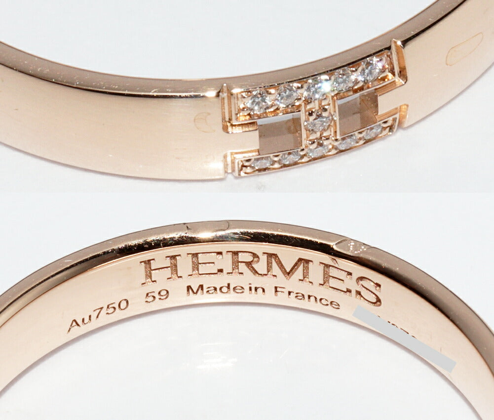 Hermes K18PG Diamond Ever Hercules Ring