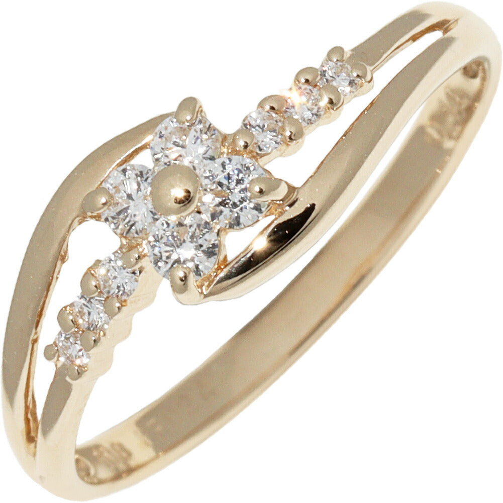 K18YG Yellow Gold Diamond Ring 0.18ct