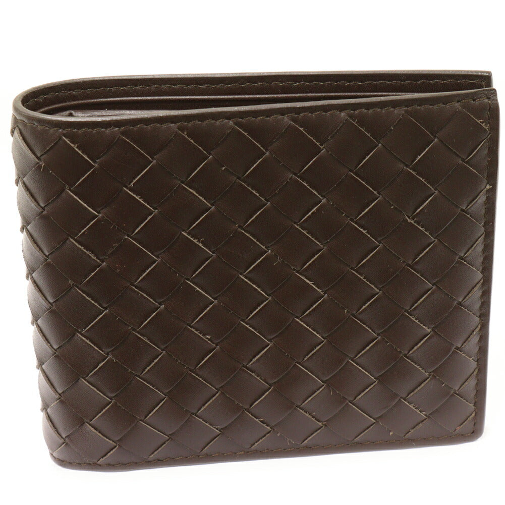 Bottega Veneta Intrecciato Bifold Wallet Dark Brown