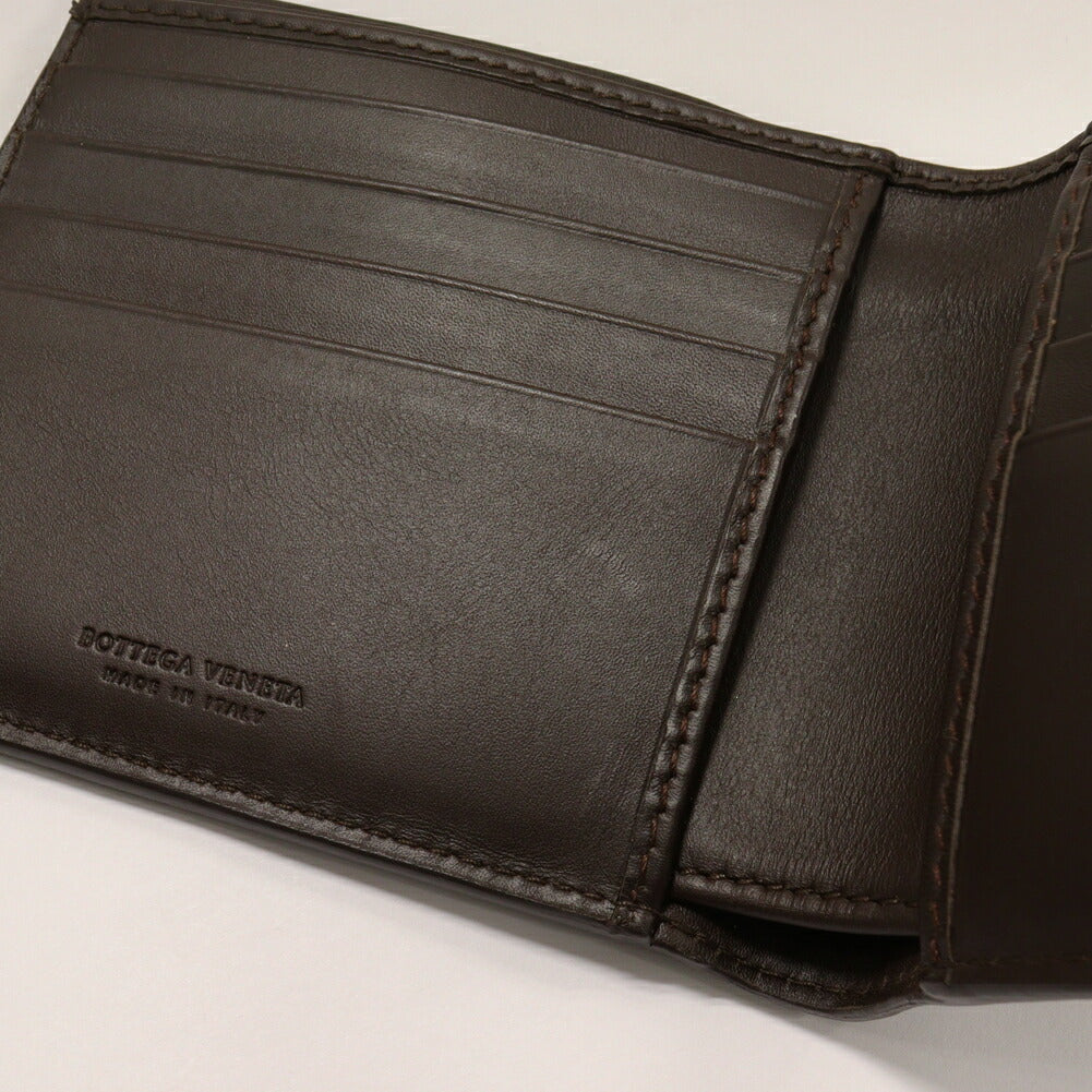 Bottega Veneta Intrecciato Bifold Wallet Dark Brown