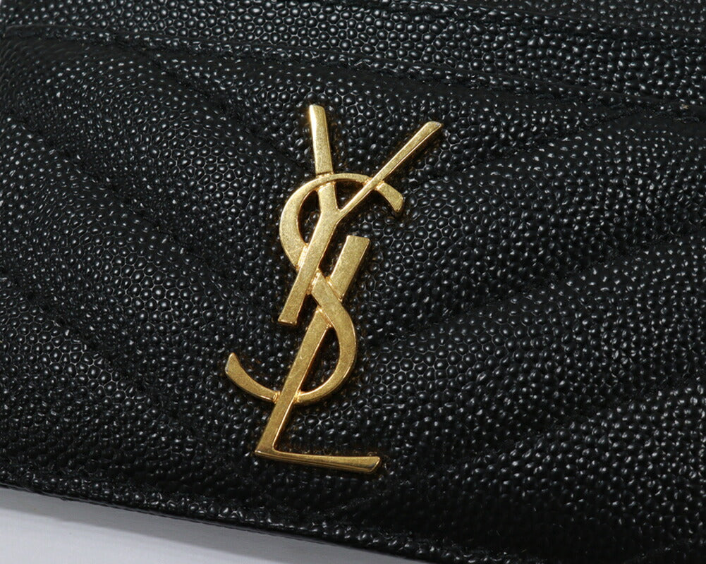 Yves Saint Laurent Embossed Leather Card Case