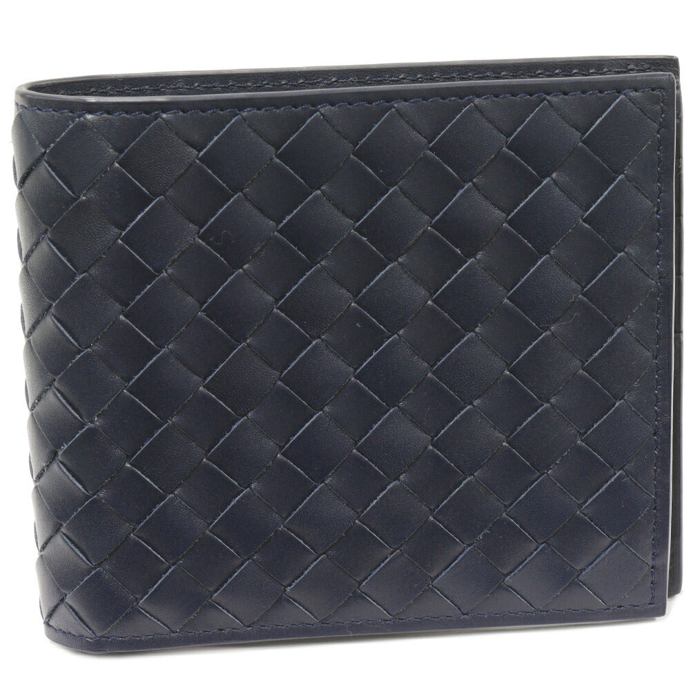 Bottega Veneta Intrecciato Bifold Wallet Navy