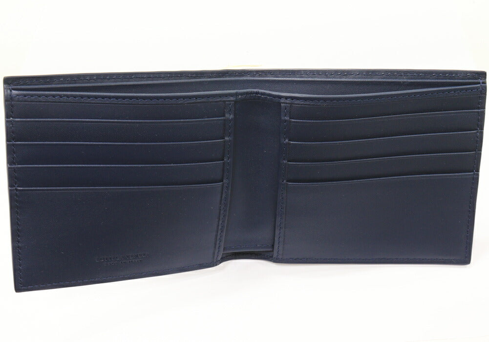 Bottega Veneta Intrecciato Bifold Wallet Navy