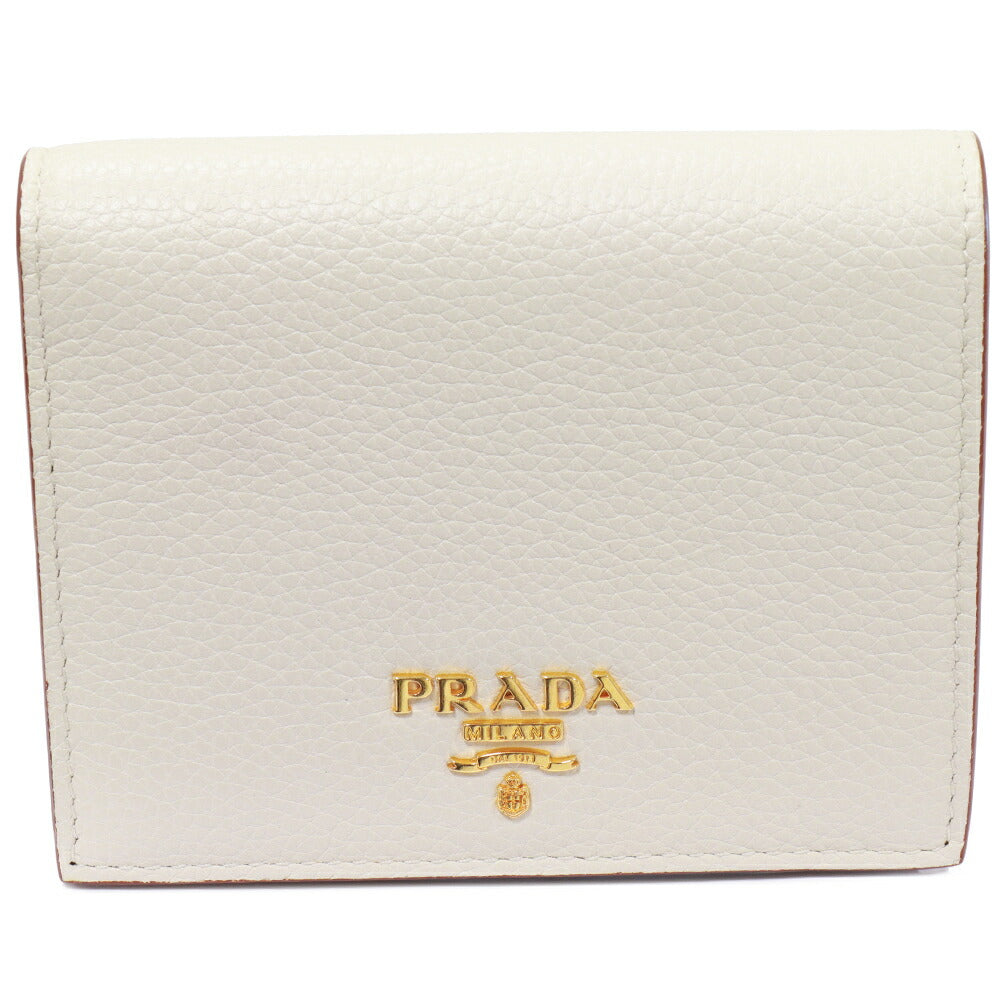 Prada Bifold Wallet Ivory Camel 1MV204