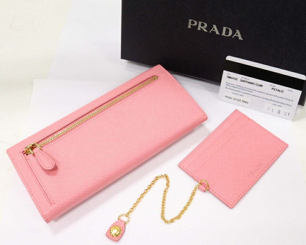 Prada Saffiano Cure Long Wallet with Pass Case