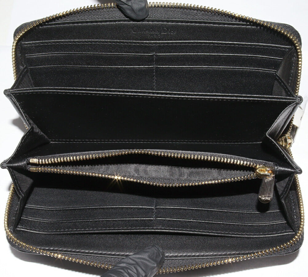 Dior Lady Dior Cannage Long Wallet Black