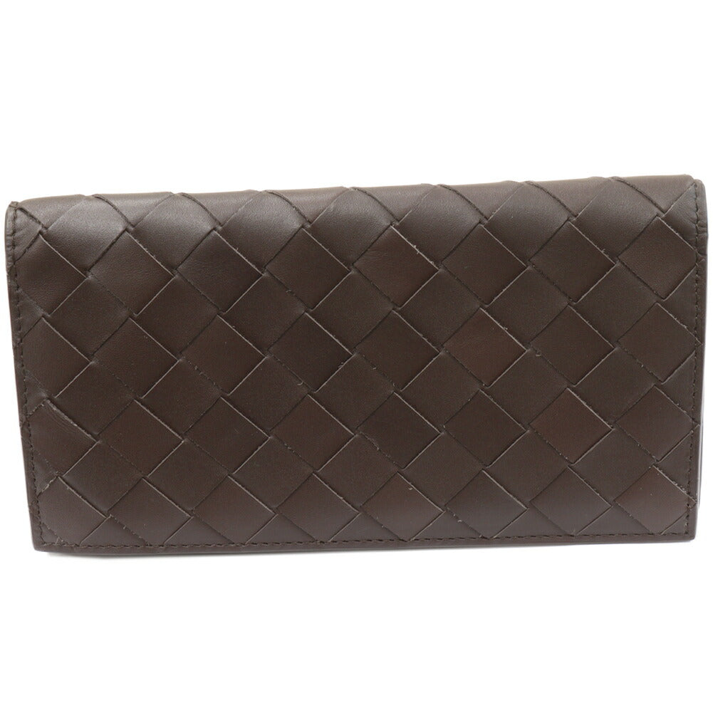 Bottega Veneta Intrecciato Long Wallet Dark Brown