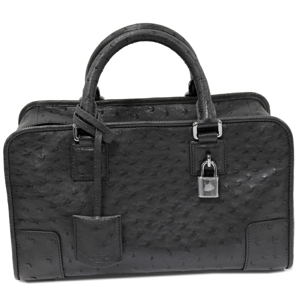 Loewe Ostrich Amazona 28 Handbag Black