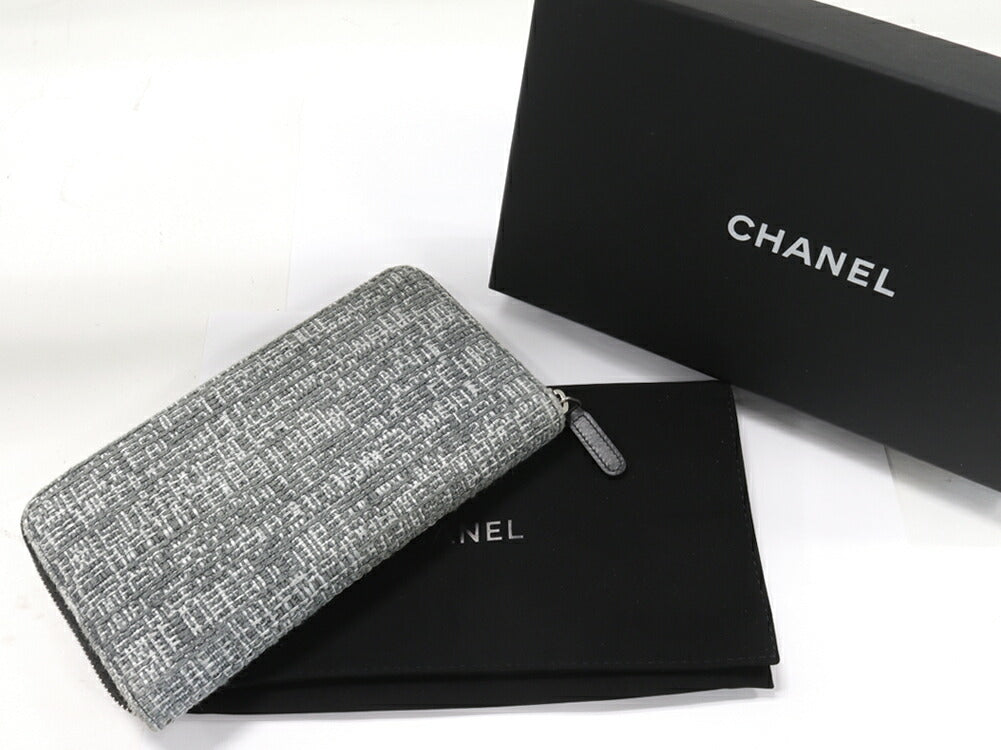 Chanel Tweed Calf Long Wallet A81977