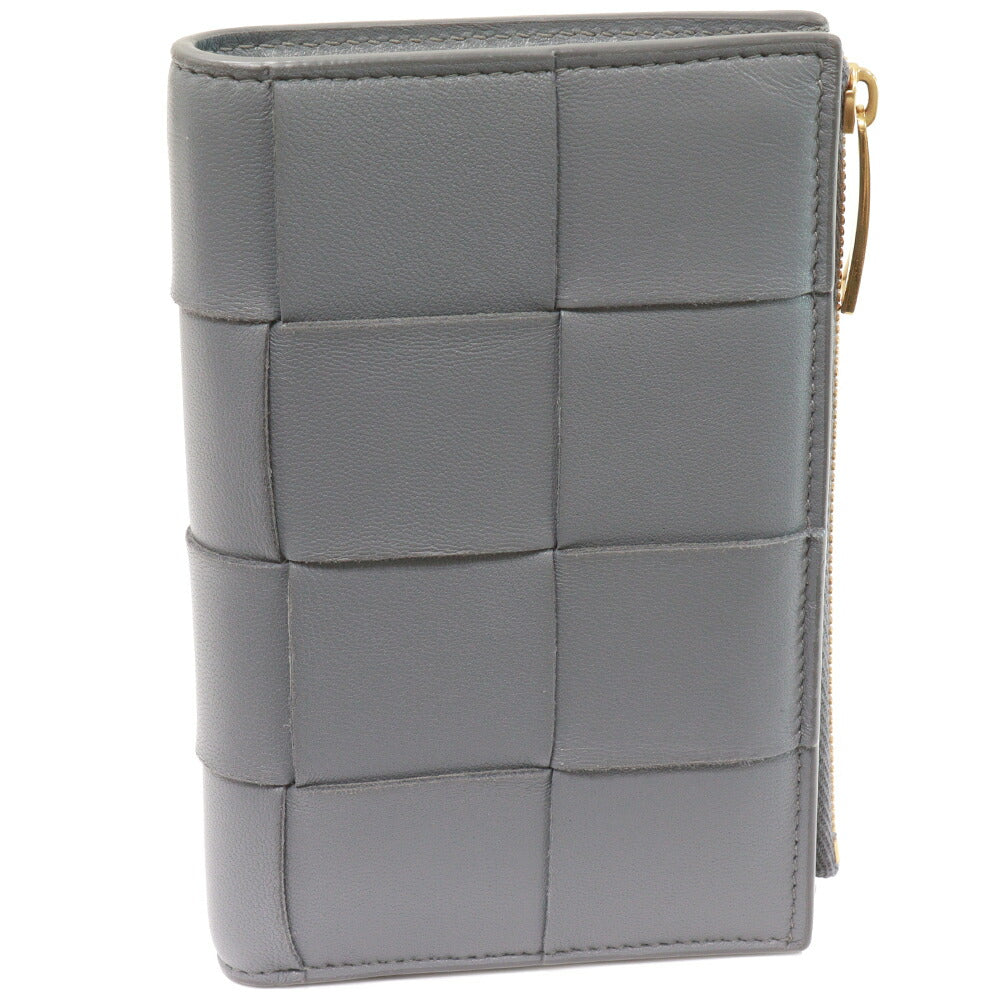 Bottega Veneta Leather Bifold Wallet Gray