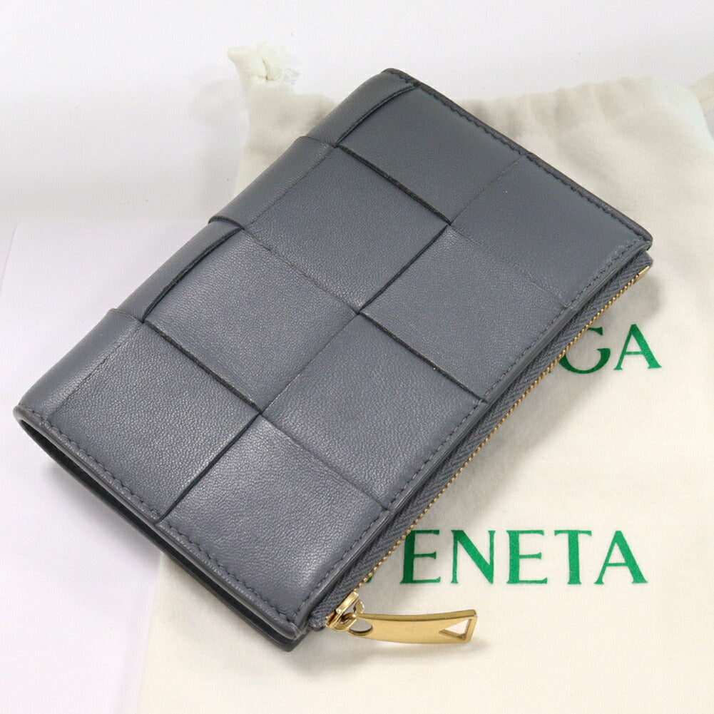 Bottega Veneta Leather Bifold Wallet Gray