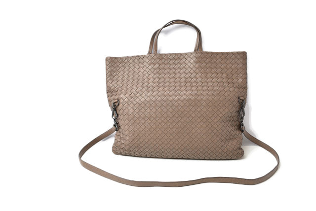 Bottega Veneta Nappa 2way Tote/Shoulder Bag Intrecciato Charcoal Gray