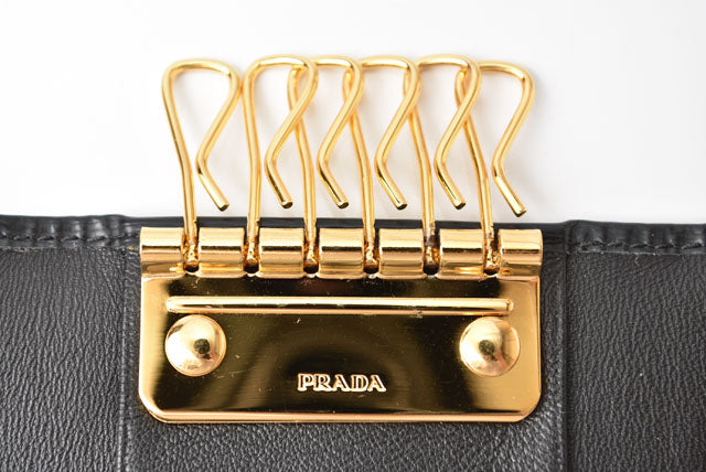 Prada Leather/Metal Key Case/Key Holder 1PG222