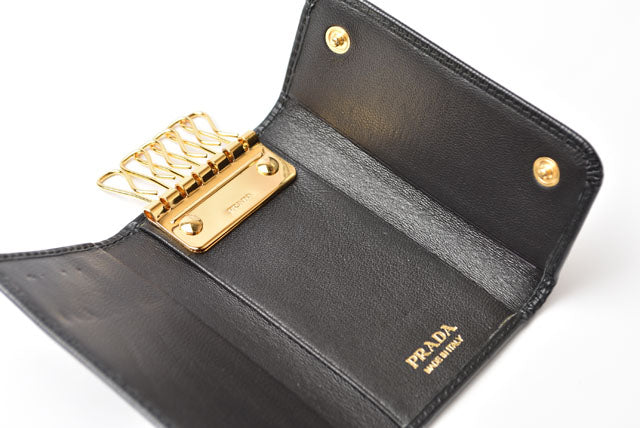 Prada Leather/Metal Key Case/Key Holder 1PG222