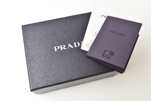 Prada Embossed Leather Mini Wallet Card Case in Great Condition