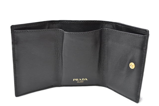 Prada Embossed Leather Mini Wallet Card Case in Great Condition