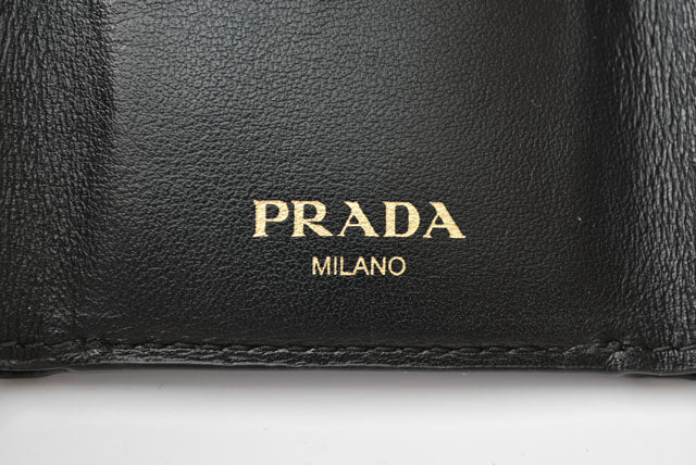 Prada Embossed Leather Mini Wallet Card Case in Great Condition