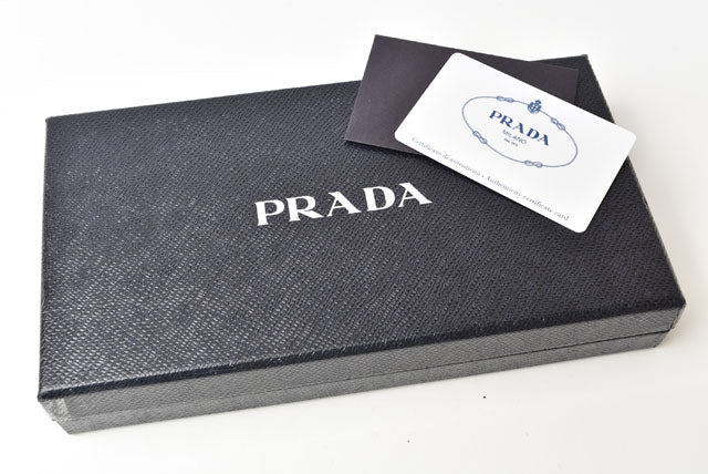 Prada Saffiano Print Leather Long Wallet 1M0506