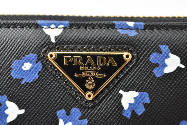 Prada Saffiano Print Leather Long Wallet 1M0506