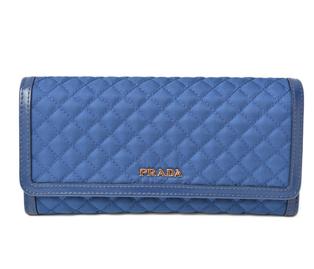 Prada Nylon Quilted Long Wallet 1M1132 in Excellent Condition