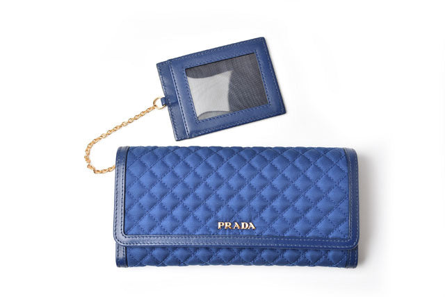 Prada Nylon Quilted Long Wallet 1M1132 in Excellent Condition