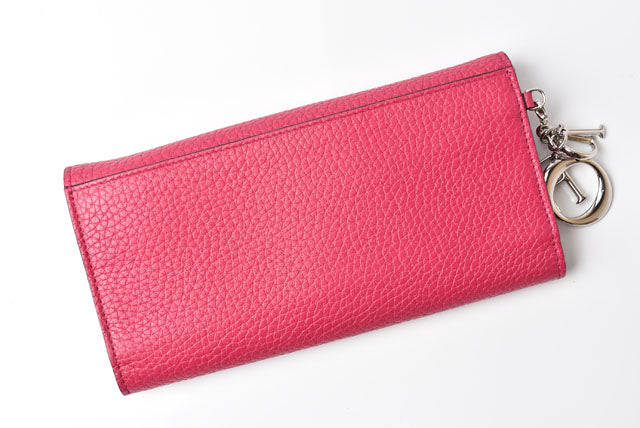 Christian Dior Leather Long Wallet Diorissimo Bicolor in Great Condition