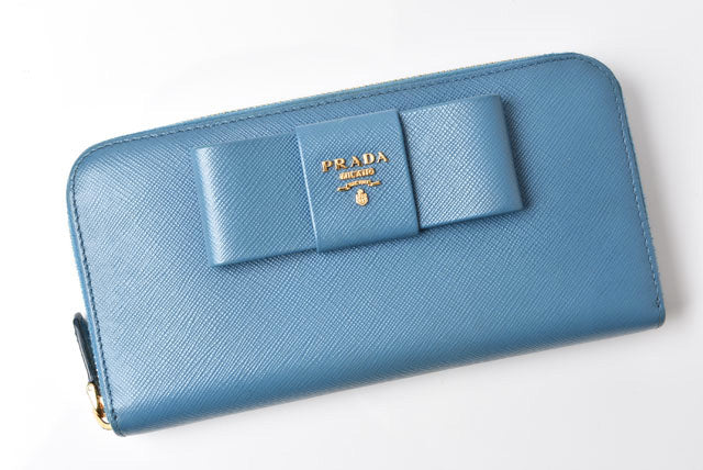 Prada Saffiano Fiocco Leather Long Wallet 1ML506 in Excellent Condition