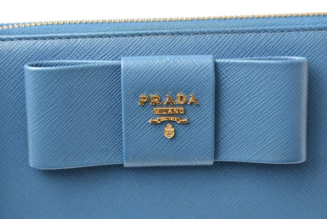 Prada Saffiano Fiocco Leather Long Wallet 1ML506 in Excellent Condition